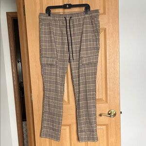 PacSun Tan Plaid Cargo Pants